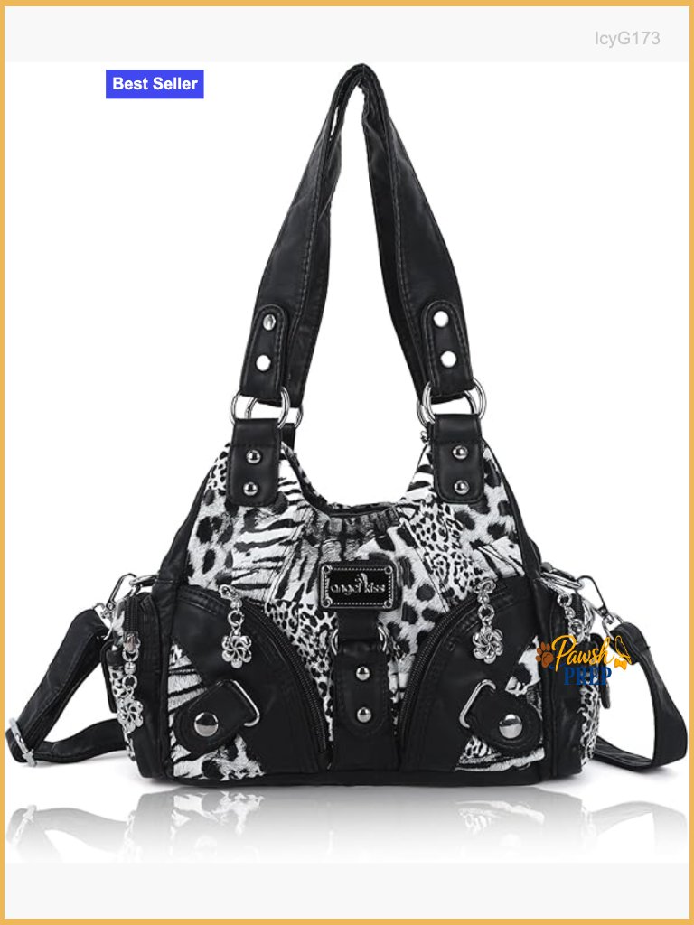 Small Hobo Shoulder Bag Faux Leather Multi-Pocket Tote With Zipper